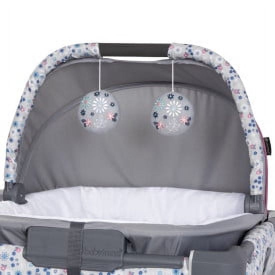 Baby Trend Nursery Den Playard with Rocking Cradle, Daisy