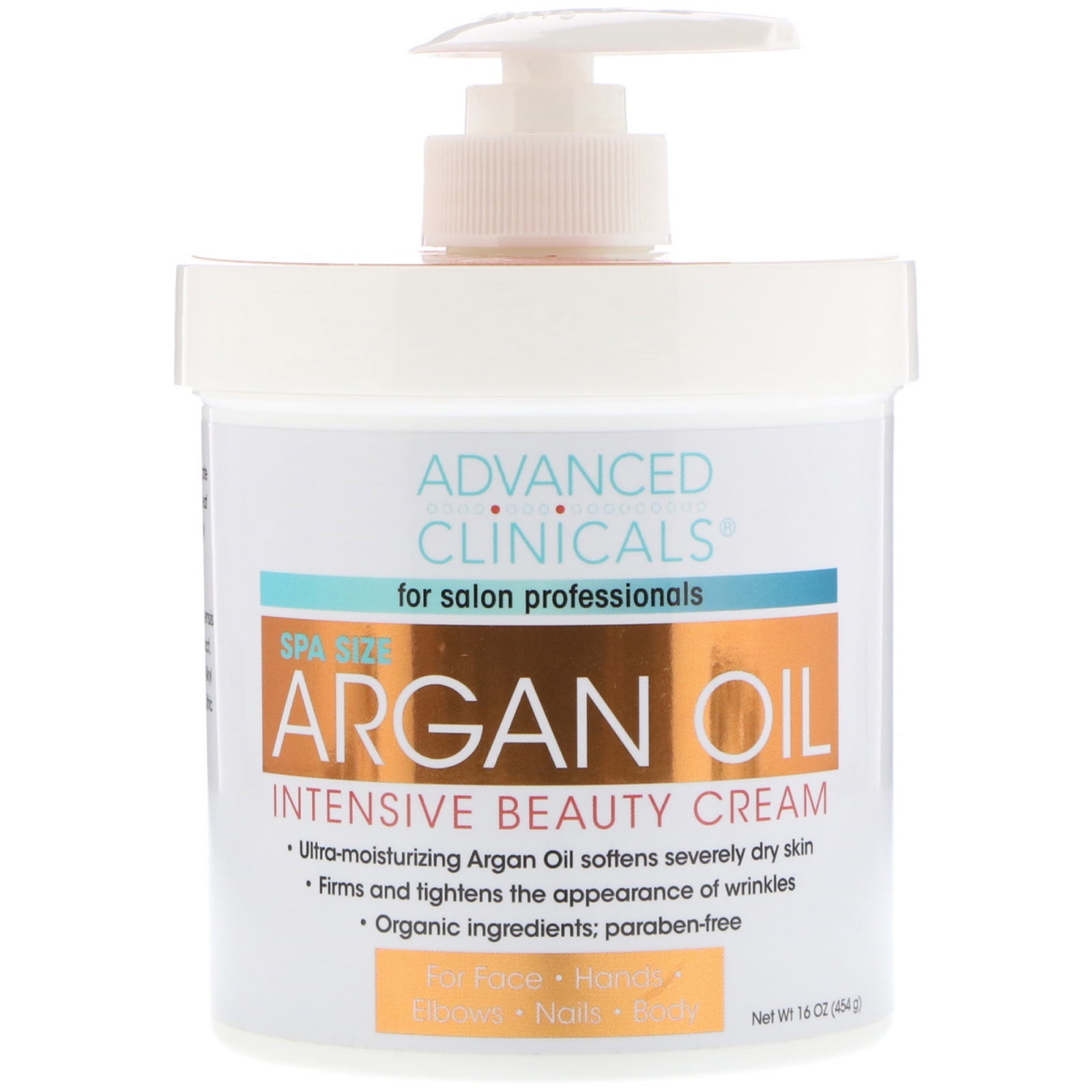 Advanced Clinicals Argan Oil Intensive Beauty Cream 16 oz 454 g