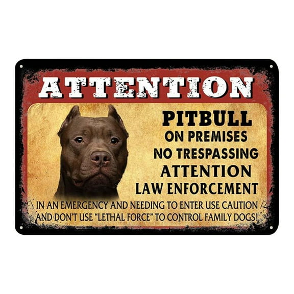 Wovilon Home Decor for Living Room Dog Attention Dog On Premises Decorative Metal Sign Home Garden Wall Sign