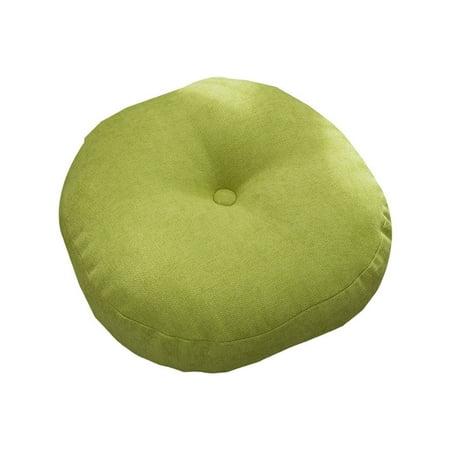 

Solid Color Cotton linen Round Seat Cushion Floor Pillow Cushion Yoga Seat Meditation Cushion Balcony Window Tatami Floor Cushion Comfortable Soft Breathable-green-55cm(21.6in)