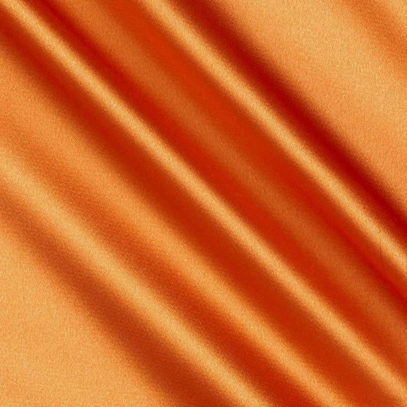 Valentina Textile inc Satin- Charmeuse Fabric 60" Inch Wide- for Weddings, Decor, Gowns, Sheets, Costumes, Dresses, (1 Yard, Orange)
