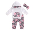 thumbnail image 4 of Seyurigaoka Baby Girl Hooded Sweater + Printed Trousers + Bow Headband, 4 of 6