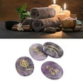 thumbnail image 4 of Reiki Stones  , Reiki Symbols Stones 4Pcs Engraved Font Flat Shape Smoother Surfaces   For Home Decoration For Gift For Meditation Ornament ANGGREK Amatista, 4 of 8
