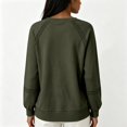 thumbnail image 5 of Lumistal Womens Sweatshirt Long Sleeve V Neck Lace Loose Fit Fall Pullover Tops Sweatshirts for Women Trendy Lightweight Tunic Top Spring Fall Outfits Army Green XL, 5 of 6