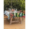 thumbnail image 2 of Outdoor Tablecloth with Umbrella Hole and Zipper, Christmas Snowman Rectangle Table Cloth 52x70 Inch Waterproof Tablecloth, Winter Snowflakes Xmas Trees Red Picnic Table Cover for Patio Camping, 2 of 7