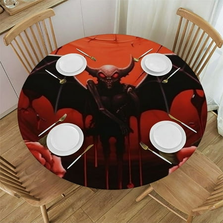 

Autua Bat Rose Round Table Cover Stain Resistant Washable for Indoor Outdoor Kitchen Dining Wedding Parties 100% Polyester Fiber 54 -58