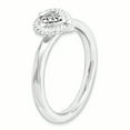 thumbnail image 3 of 925 Sterling Silver Heart Diamond Stackable Ring Love Fancy, 3 of 8