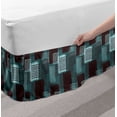 thumbnail image 2 of Abstract Bed Skirt, Composition of Bicolour Dots and Stripes with Grunge Squares Graphic, Elastic Bedskirt Dust Ruffle Wrap Around for Bedding Decor, 4 Sizes, Cadet Blue Dark Mauve, by Ambesonne, 2 of 2