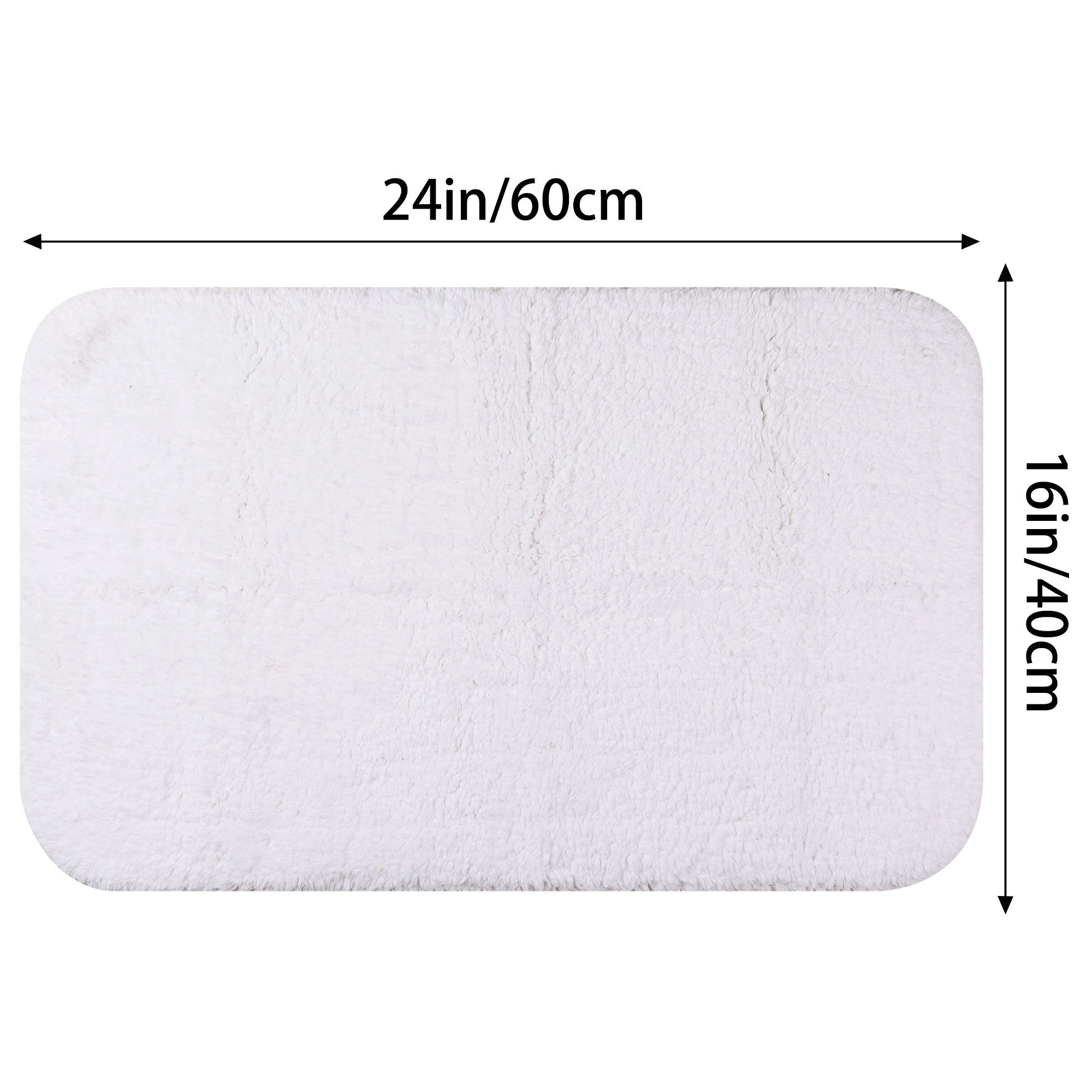 Unique Bargains Cotton Mat Rug Plush Water Absorbent Luxury Rectangular Machine Washable White 16" x 24"