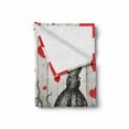 thumbnail image 2 of Love Soft Flannel Fleece Throw Blanket, Sketchy Octopus Animal and Hearts on Grunge Wooden Planks Image, Cozy Plush for Indoor and Outdoor Use, 70" x 90", Vermilion Charcoal Grey, by Ambesonne, 2 of 6