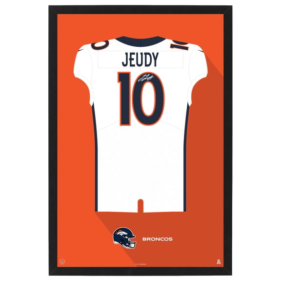 Jerry Jeudy Denver Broncos Away Jersey Framed Art Print