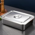 thumbnail image 2 of Shoreew Flat Bottom Square Basin Stainless Steel Extra Deep Lasagna Baking Pan with Lid Non-stick Roasting Casserole Dish, 2 of 6