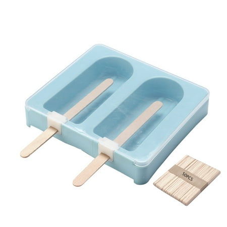 

HIABIO 2/4 Cells Popsicle Molds Ice-Pop Mold for Frozen Ice Cream Maker with 50pcs Sticks Reusable for Homemade Juice Purees Mould Kitchen Supplies