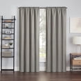 thumbnail image 5 of (2 pack) Eclipse Samara Solid Blackout Curtains, Single Curtain Panel, 54 Inch Long Blackout Curtains, 37" W x 54" L, Gray, 5 of 8
