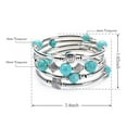 thumbnail image 6 of Multi-layered Faux Turquoise Bracelet Different Charms Luster Polished Alloy Vintage Style Adjustable Bangle Gift for Anniversary Birthday, 6 of 7