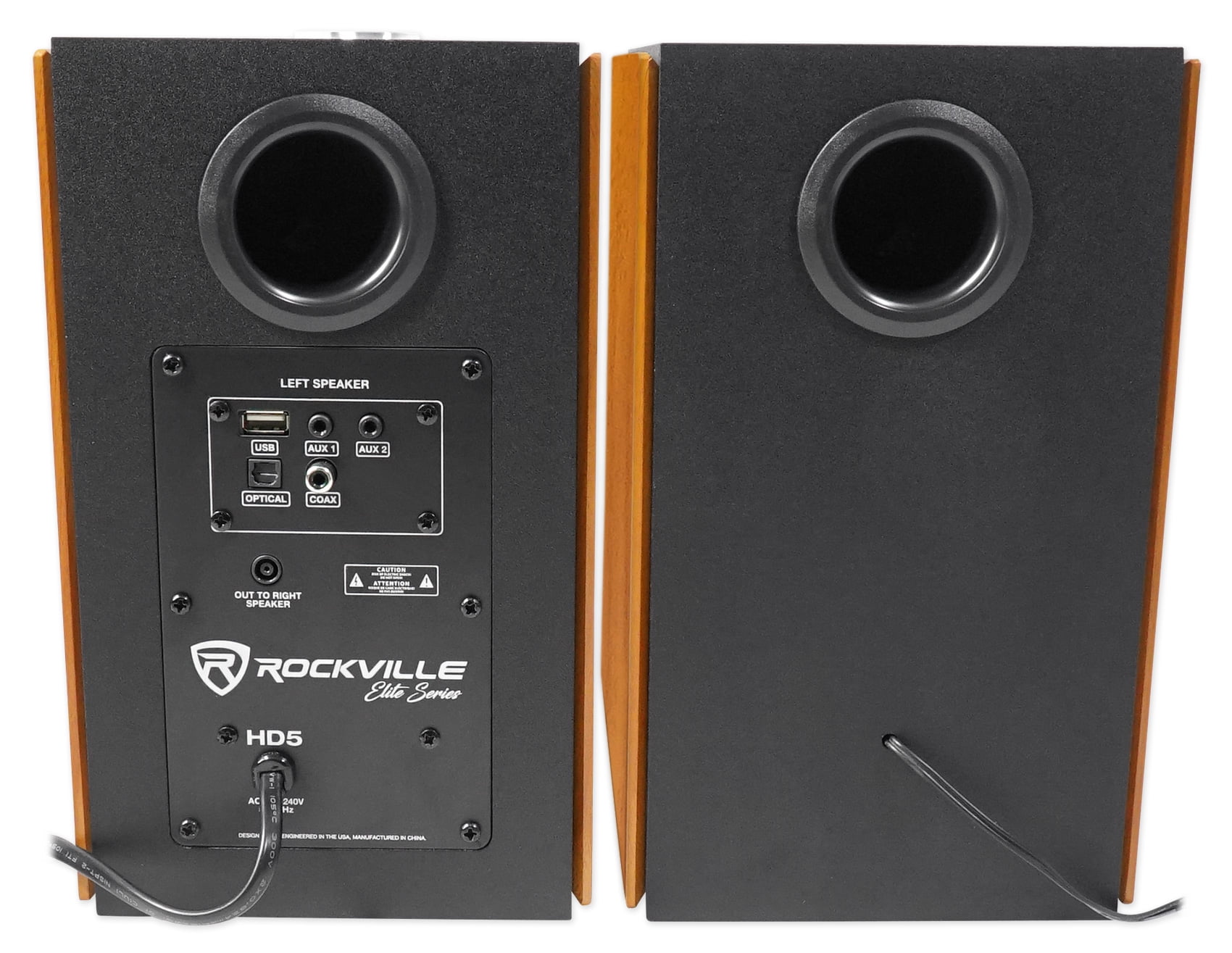 Pair Rockville HD5 5" 150w RMS Bluetooth Bookshelf Home Theater Speakers+Stands