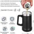 thumbnail image 2 of Tarro Cervecero de Acero Inoxidable con Mango (2 Pz de 700 ml c/u), Vasos de Acero Inoxidable con Doble Pared Térmica, Vasos Térmicos para Agua y Bebidas Hasta 4 Horas Frío y 2 Horas Caliente (Negro), 2 of 4