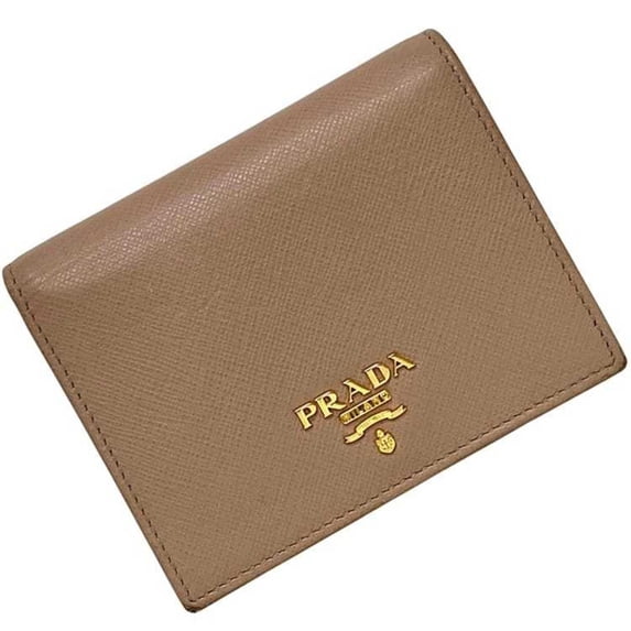 Pre-Owned Prada Bifold Wallet ec-25090 Beige 1MV204 Saffiano Leather 62 B PRADA Compact Mini...