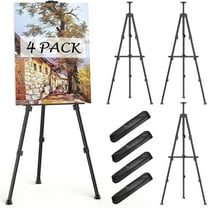 Easels for Painting Canvas, 66" Art Easel for Drawing, Portable Painting Easel Stand, Metal Table Top Easel (4 Pack)