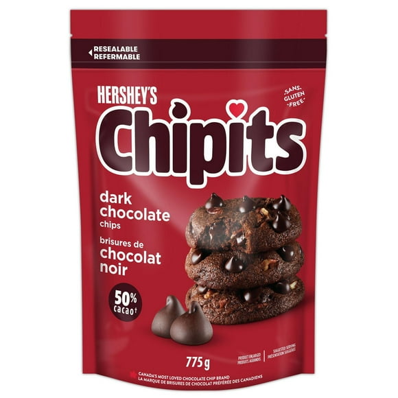 HERSHEY'S CHIPITS Dark Chocolate Chips, 775g