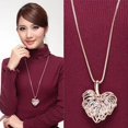 thumbnail image 5 of GHSOHS Necklaces for Women Initial Necklaces for Women Jewelry Locket Necklaces Hollow Heart Leaf Sparkling Zircon Gold Necklace Sweater Chain Necklace Love Heart Pendant Necklace Charm Necklace, 5 of 7