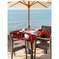 thumbnail image 2 of Outdoor Tablecloth with Umbrella Hole and Zipper, Red Plaid Santa Christmas Square Table Cloth 54x54 Inch Waterproof Tablecloth, Gifts Xmas Snowflake Farmhouse Picnic Table Cover for Patio Camping, 2 of 7