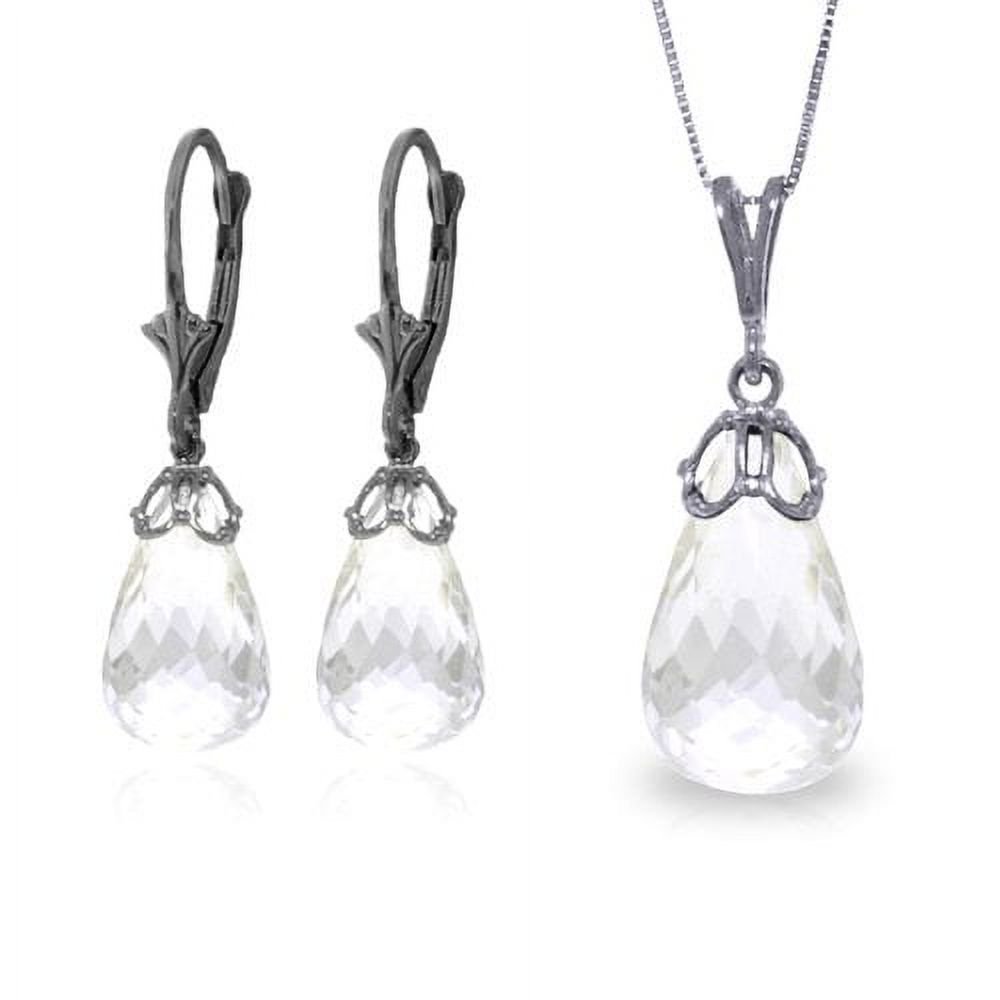 Galaxy Gold 14K Solid Gold Natural Topaz Leverback Earrings for Women - White Gold Fine Jewelry