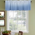 thumbnail image 5 of 2 Panels Light Blue Ombre Valance for Windows, Modern Rustic Aqua Gradient Light Filtering Kitchen Curtains, Rod Pocket Window Treatment Curtain Valances for Living Room Bedroom, 42"x12", 5 of 9