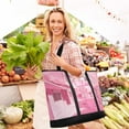 thumbnail image 6 of Large Hand-held Ice Pack Picnic Bag Insulation and Refrigeration Suitable for Shopping Picnics and Camping Pink Cartoon House, 6 of 8