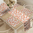 thumbnail image 2 of Ambesonne Aqua and Coral Table Runner & Placemats, Feminine Chevron, Placemat 4 pcs + Runner 16"x72", Yellow Aqua and Coral, 2 of 2