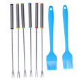 thumbnail image 2 of 2Set Grill Accessories Stainless Steel Grill Utensil Barbecue Fork Silicone Brush Set BBQ Tool Set for Kitchen Backyard, 2 of 5