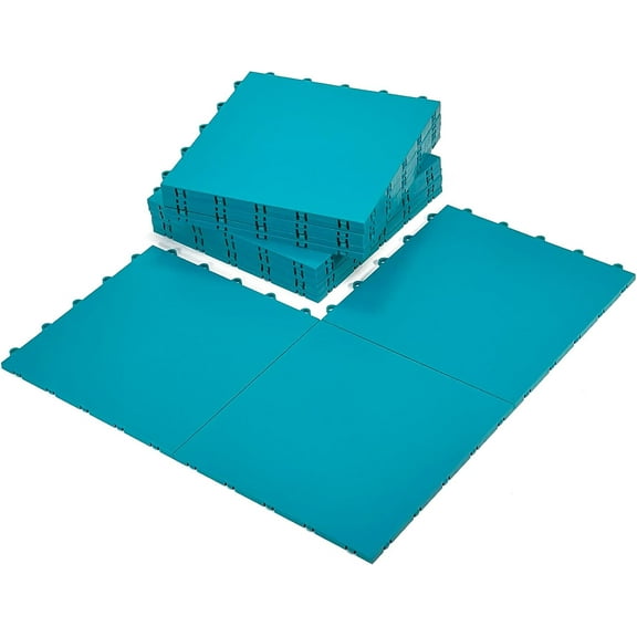 15 Teal Tiles - High Durability Colored Flooring Tiles - Interlocking Versatile Training Surface - Roller Skate Indoor&Outdoor, Dance Floor Tiles, Basketball Tiles, Multi Sports Floor
