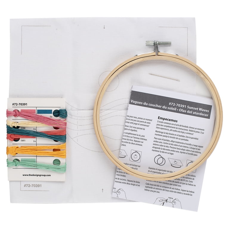 Dimensions Sunset Waves Embroidery Kit, 6-inch Diameter, for Ages