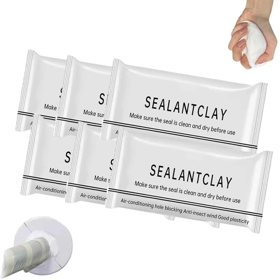 6 Pack Sealant Putty, Waterproof Sealant Clay, Easy Mold Repair Mastic for Drain, Wall & AC Holes