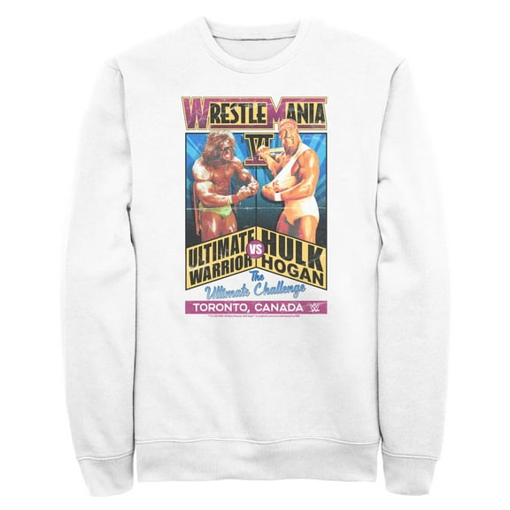 Mens WWE Hulk Hogan VS The Ultimate Warrior Poster Sweatshirt
