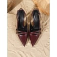 thumbnail image 4 of On feet& in love Women's Pointed Toe Multi Metal Buckle Slingback Stiletto High Heel Dress Pumps for Wedding Party Daily Occasion, 4 of 6