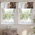thumbnail image 2 of LALILO Kitchen Curtain Valance Portrait Mountain Lion Rod Pocket Window Curtain 52"x 18" Set of 2, 2 of 5