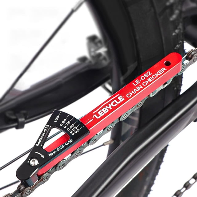 Indicador de desgaste de cadena de bicicleta MTB, regla de medición para bicicleta de montaña, herramienta de mano plegable para bicicleta Rojo shamjiam Comprobador de desgaste de cadena de bicicleta