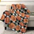 thumbnail image 4 of Fall Throw Blankets, Thanksgiving Halloween Pumpkins Soft Fleece Blanket Decorative for Home Sofa Couch Chair Living Bedroom,60x80 inches, Farmhouse Black White Buffalo Plaid, 4 of 5