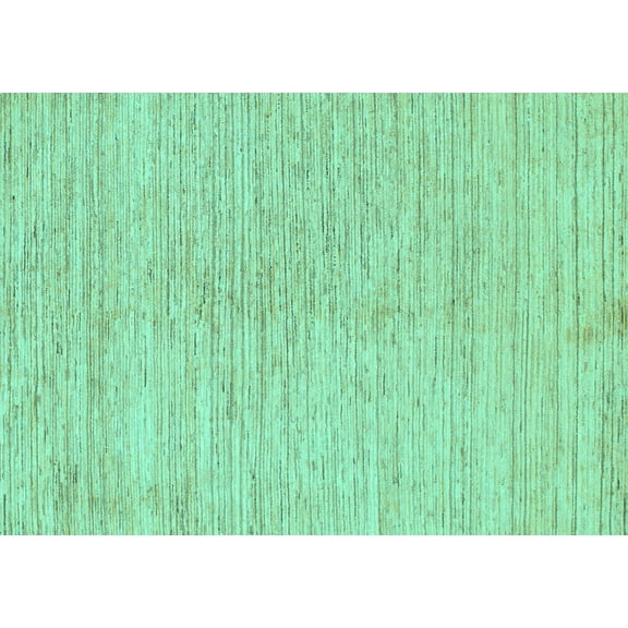 Ahgly Company Indoor Rectangle Solid Turquoise Blue Modern Area Rugs, 7' x 9'