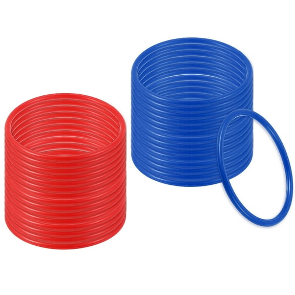 Uxcell Plastic Ring-Toss Rings for Bottles Carnival Rings Plastic Hoops 5 Inch Red/Blue 30 Pcs