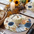 thumbnail image 6 of Hello Pumpkin Round Braided Placemats Set of 4, Thanksgiving Fall Orange Blue Pumpkin Bird Floral Heat Insulation Place Mats Washable Non-Slip Table Mats for Kitchen Dining Party, 15 Inches, 6 of 8