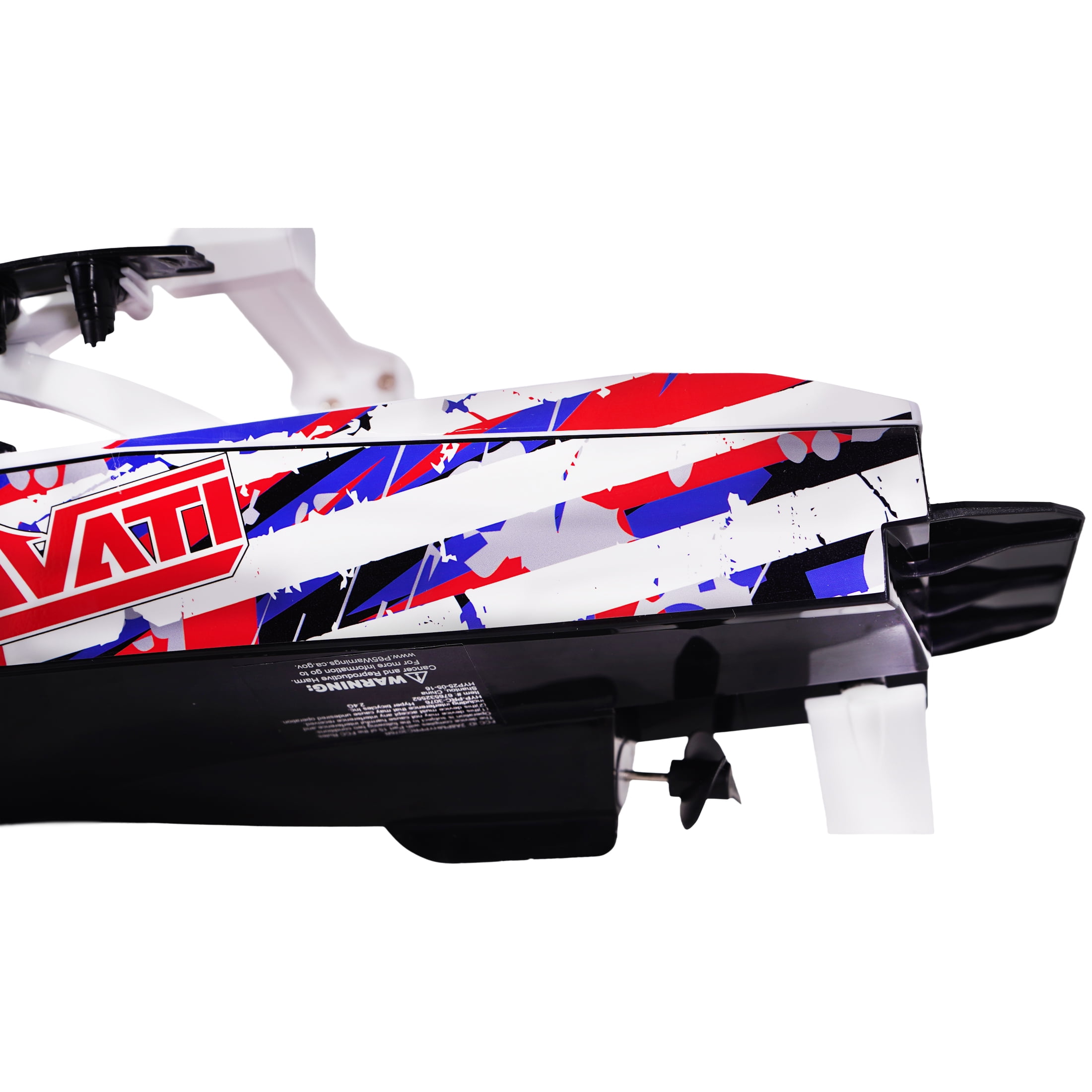 Hyper Toy Company, Pavati 2.0 RC Wakeboard Boat, 1:18 Scale with Remote and Battery, Stars/Stripes