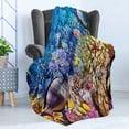 thumbnail image 4 of Fish Soft Flannel Fleece Throw Blanket, Egyptian Red Sea Bottom View with Marine Creatures Top of Tribal Ocean Scuba Image, Cozy Plush for Indoor and Outdoor Use, 50" x 70", Multicolor, by Ambesonne, 4 of 5