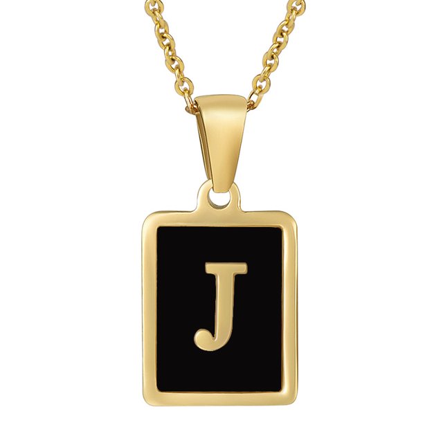 26 English Letters (A-Z) Necklace For Women Titanium Steel Stainless Steel Pendant Necklace Pearl Shell Oil Drop Necklace As Gift For Wife , Daughter, Friend