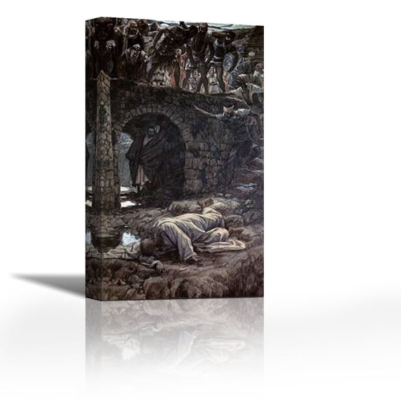 Bridge Over The Brook Kedron - Contemporary Fine Art Giclee on Canvas Gallery Wrap - wall décor - Art painting - 17 x 32 Inch - Ready to Hang