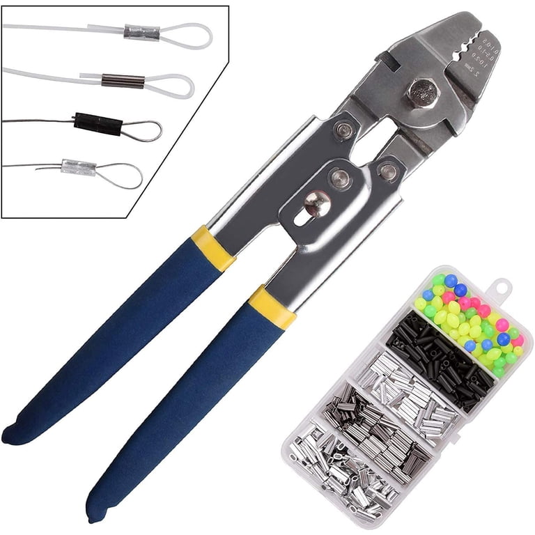 Set Ultimate Mini Crimp Pliers Pour Carpe – Pince à Sertir + 100 Crimps 0.6 Et 0.8 Mm, Montage Pro De Bas De Ligne