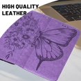 thumbnail image 4 of ELEHOLD for iPhone 13 Case Wallet with Wrist Strap, Butterfly Embossed PU Leather Folio Flip Case with Magnetic Closure Credit Card Holder Kickstand,Purple, 4 of 6