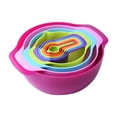 thumbnail image 2 of Bowl 10PCS Mixing Bowl Set Measuring Spoon Set Coloful Sieve Colander Strainer Bowl Salad Bowl With Handle for Kitchen Baking Vegetables Fruits Cleaning, 2 of 7