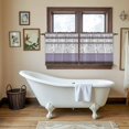 thumbnail image 4 of Purple Geometric Tier Curtains 36 Inch Length, Stripes Boho Spring Flowers Country Rural Cafe Short Curtains for Bathroom Over Sink, Small Kitchen Curtain Light Filtering Drapes 2 Panels 27.5"Wx36"L, 4 of 8